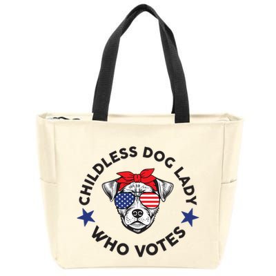 Thefishandbone Fish & Bone Childless Dog Lady Who Votes Zip Tote Bag