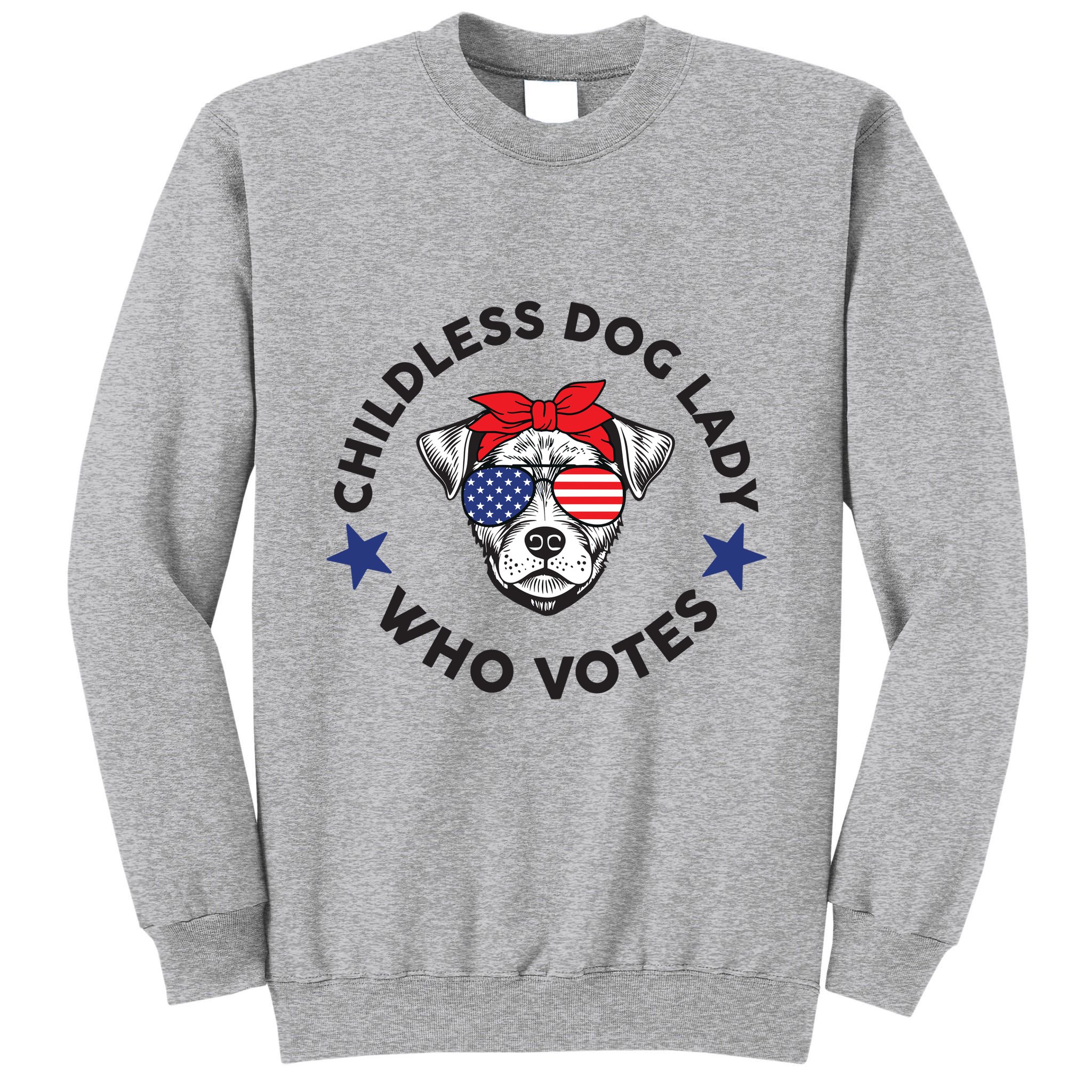 Thefishandbone Fish & Bone Childless Dog Lady Who Votes Tall Sweatshirt