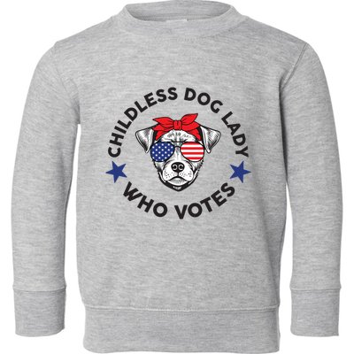 Thefishandbone Fish & Bone Childless Dog Lady Who Votes Toddler Sweatshirt
