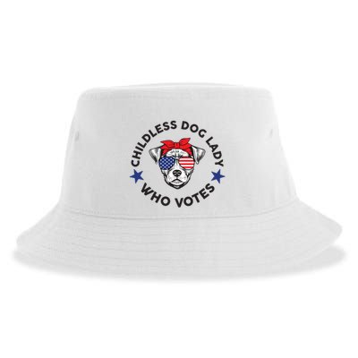 Thefishandbone Fish & Bone Childless Dog Lady Who Votes Sustainable Bucket Hat