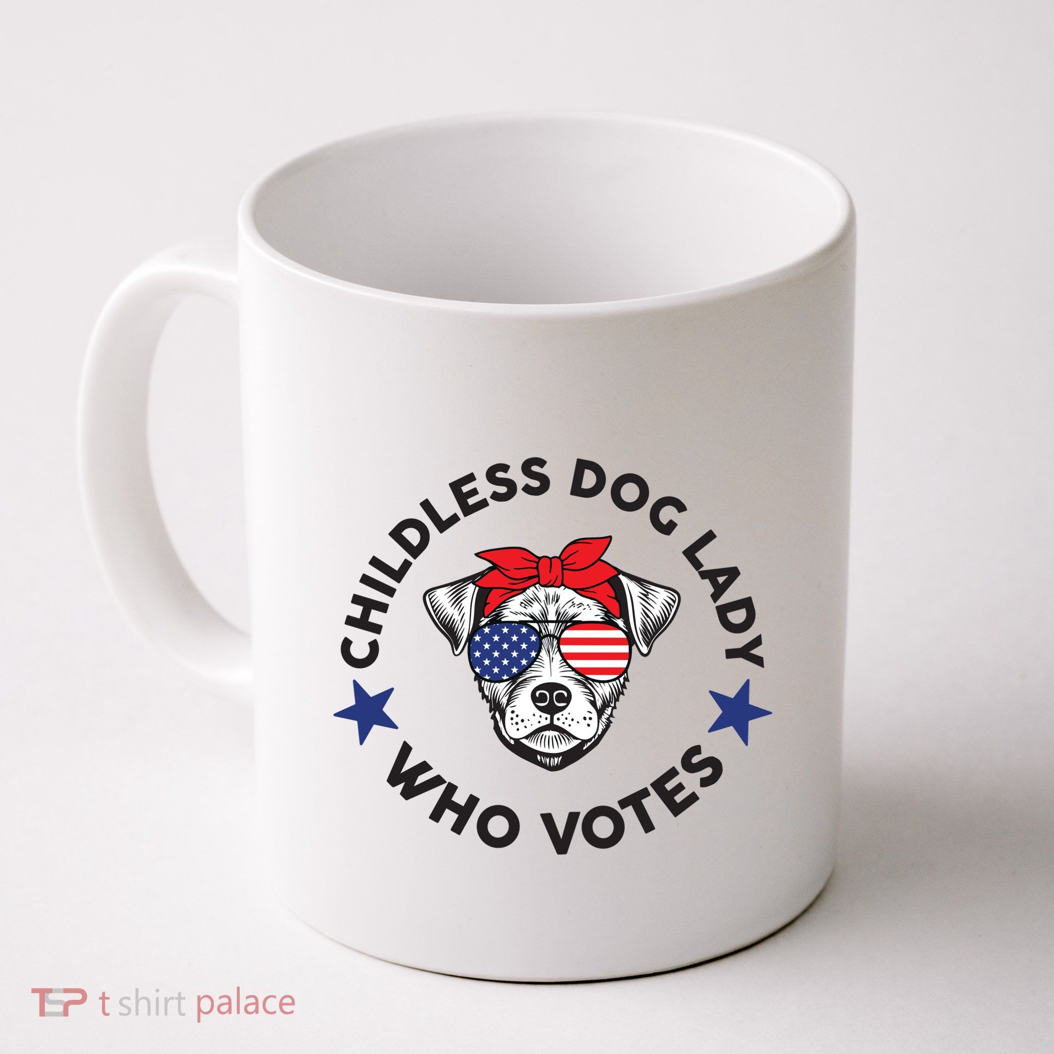 Thefishandbone Fish & Bone Childless Dog Lady Who Votes Mug
