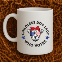 Thefishandbone Fish & Bone Childless Dog Lady Who Votes Mug