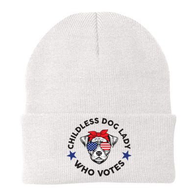 Thefishandbone Fish & Bone Childless Dog Lady Who Votes Knit Cap Winter Beanie