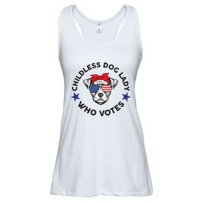 Thefishandbone Fish & Bone Childless Dog Lady Who Votes Ladies Essential Flowy Tank