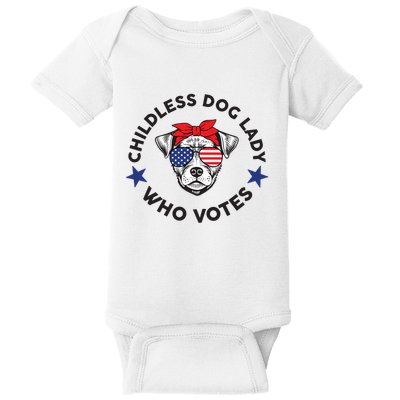 Thefishandbone Fish & Bone Childless Dog Lady Who Votes Baby Bodysuit