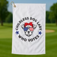Thefishandbone Fish & Bone Childless Dog Lady Who Votes Golf Towel