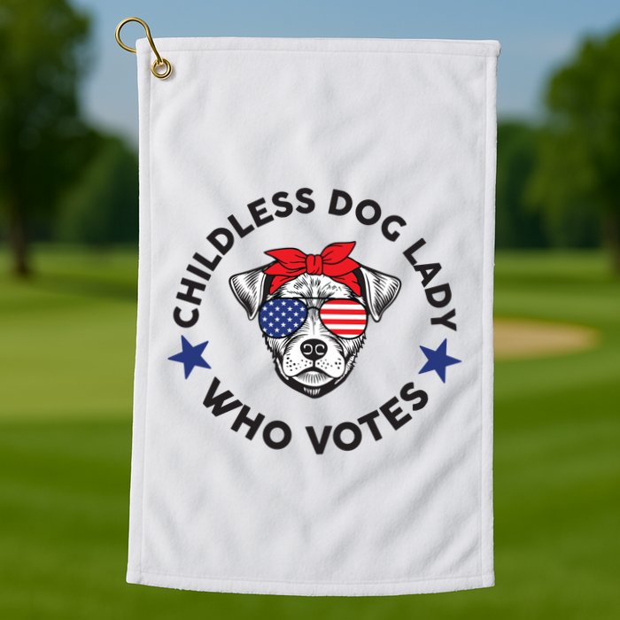Thefishandbone Fish & Bone Childless Dog Lady Who Votes Golf Towel