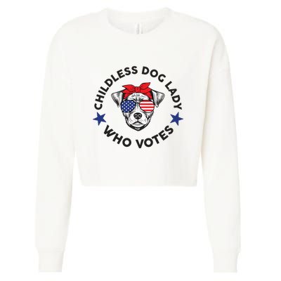 Thefishandbone Fish & Bone Childless Dog Lady Who Votes Cropped Pullover Crew