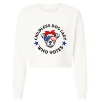 Thefishandbone Fish & Bone Childless Dog Lady Who Votes Cropped Pullover Crew