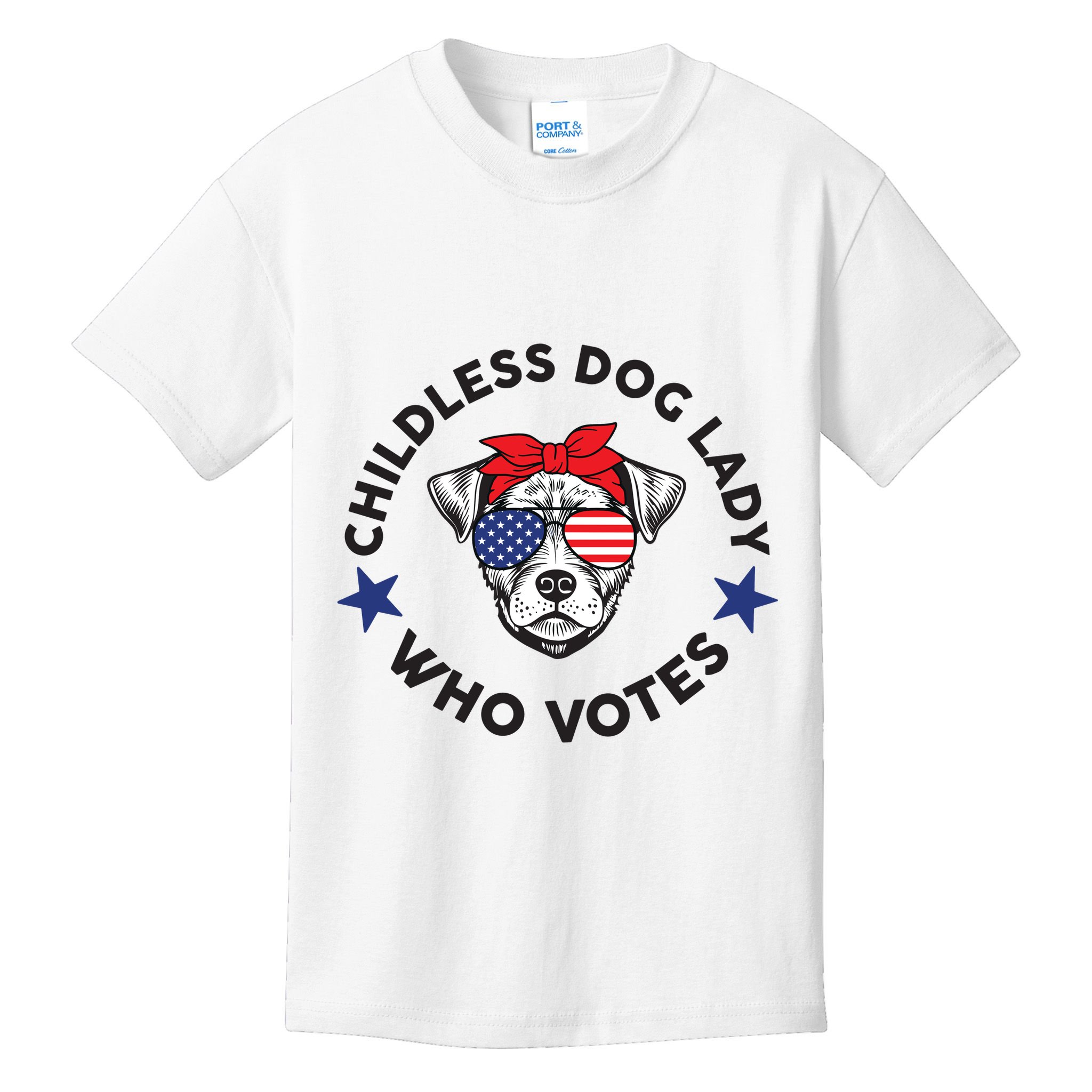 Thefishandbone Fish & Bone Childless Dog Lady Who Votes Kids T-Shirt