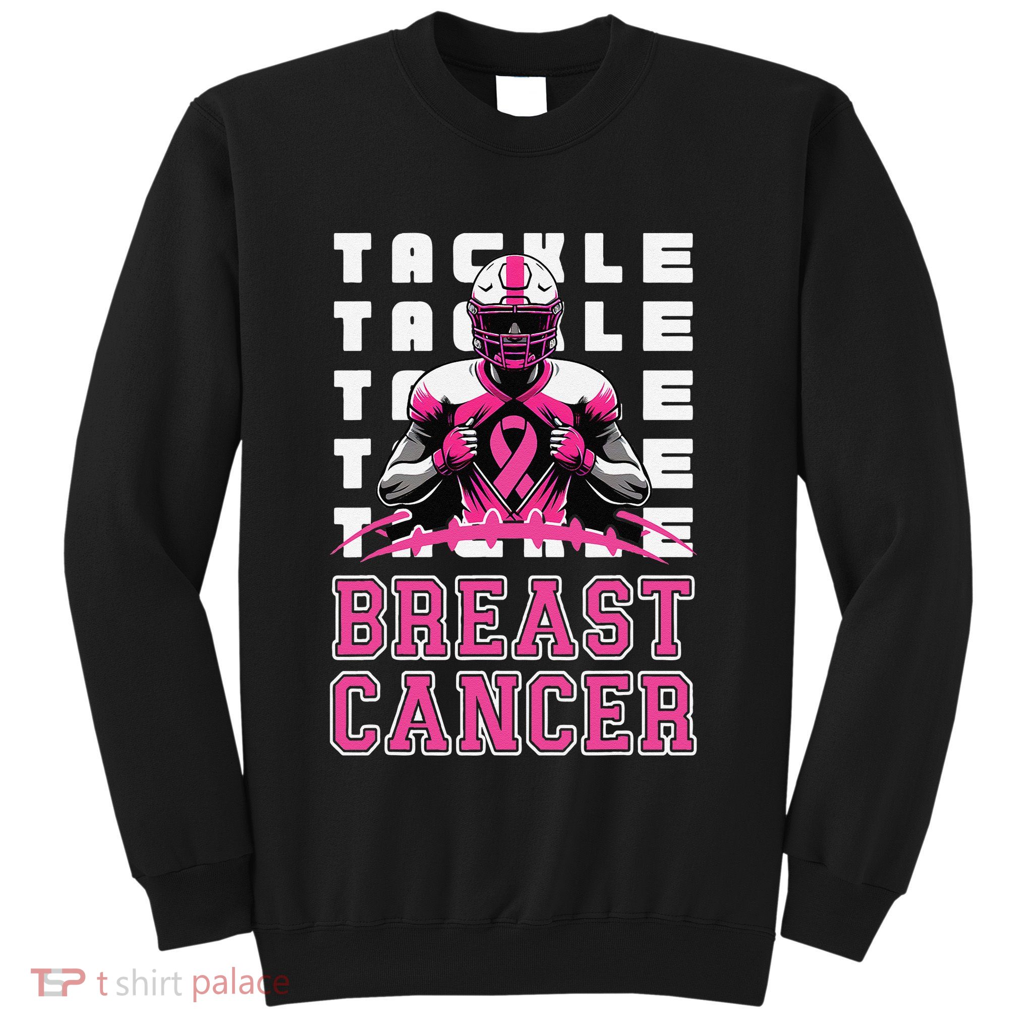 Tackle Football Breast Cancer Awareness Pin.K Ribbon Sweatshirt
