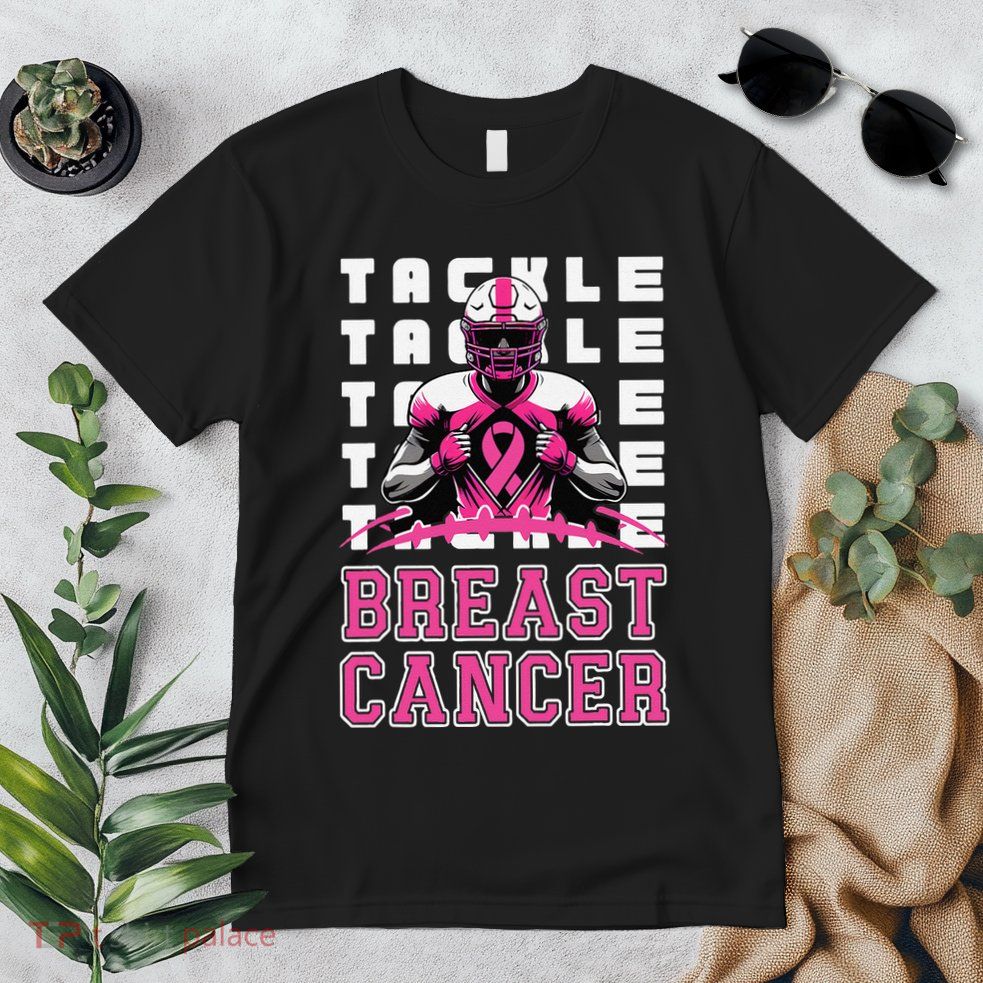Tackle Football Breast Cancer Awareness Pin.K Ribbon Premium T-Shirt