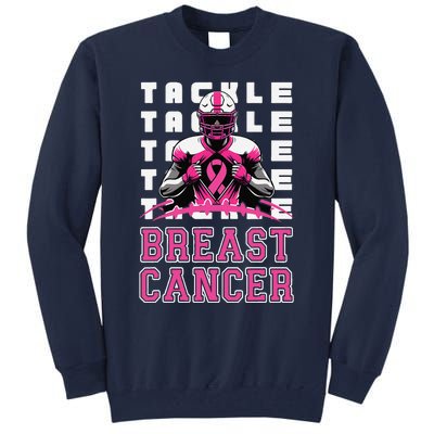 Tackle Football Breast Cancer Awareness Pin.K Ribbon Tall Sweatshirt