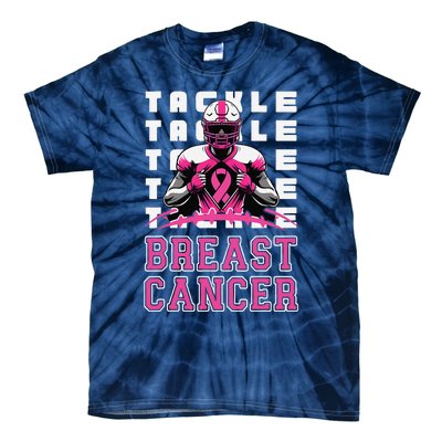 Tackle Football Breast Cancer Awareness Pin.K Ribbon Tie-Dye T-Shirt