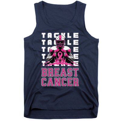 Tackle Football Breast Cancer Awareness Pin.K Ribbon Tank Top