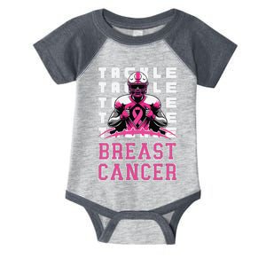 Tackle Football Breast Cancer Awareness Pin.K Ribbon Infant Baby Jersey Bodysuit