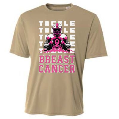 Tackle Football Breast Cancer Awareness Pin.K Ribbon Cooling Performance Crew T-Shirt