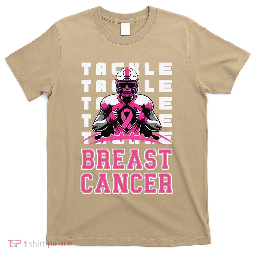 Tackle Football Breast Cancer Awareness Pin.K Ribbon T-Shirt