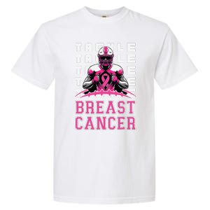 Tackle Football Breast Cancer Awareness Pin.K Ribbon Garment-Dyed Heavyweight T-Shirt