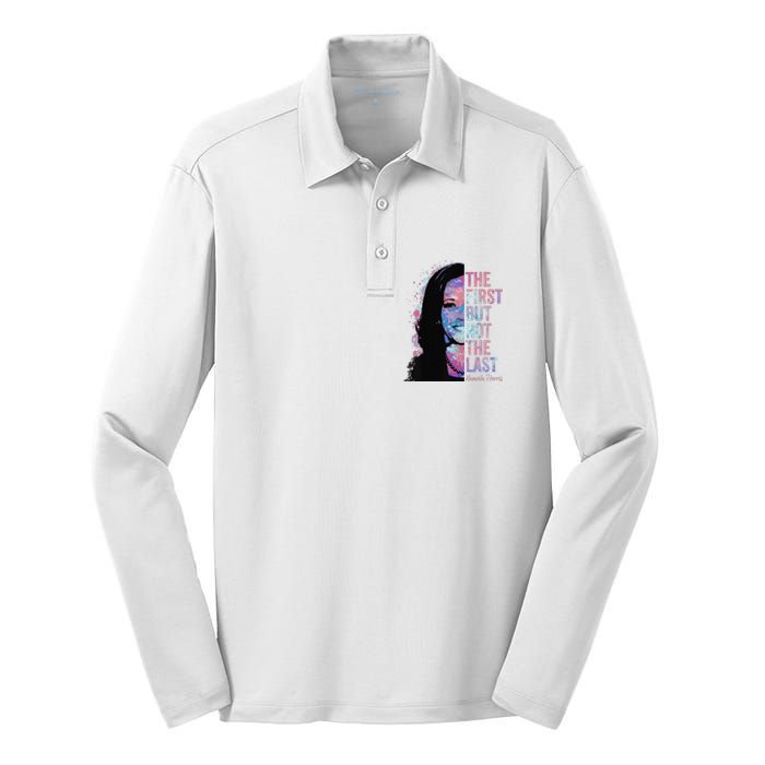 The First But Not The Last Madam President Harris Silk Touch Performance Long Sleeve Polo