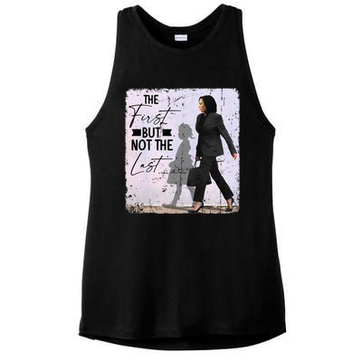 The First But Not The Last Kamala Harris Black History Month Ladies PosiCharge Tri-Blend Wicking Tank