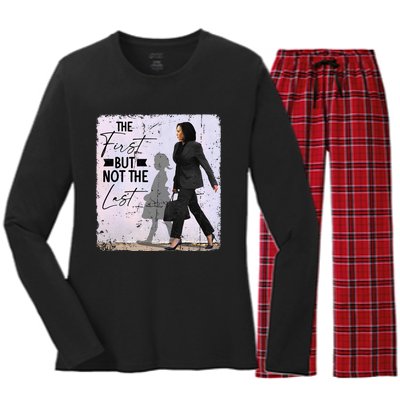 The First But Not The Last Kamala Harris Black History Month Women's Long Sleeve Flannel Pajama Set 