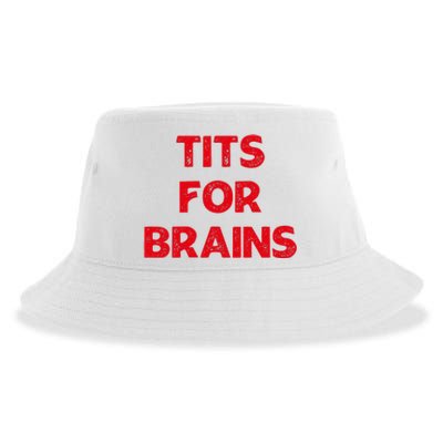 Tits For Brains Funny Feminist Quote Women Rights Equality Sustainable Bucket Hat