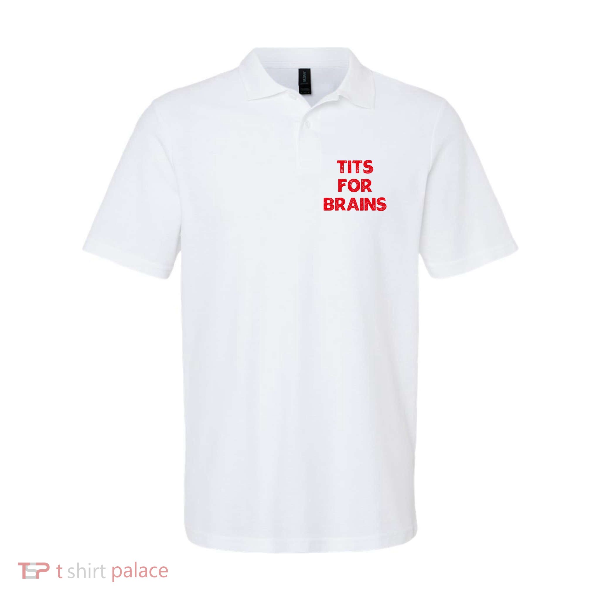 Tits For Brains Funny Feminist Quote Women Rights Equality Polo