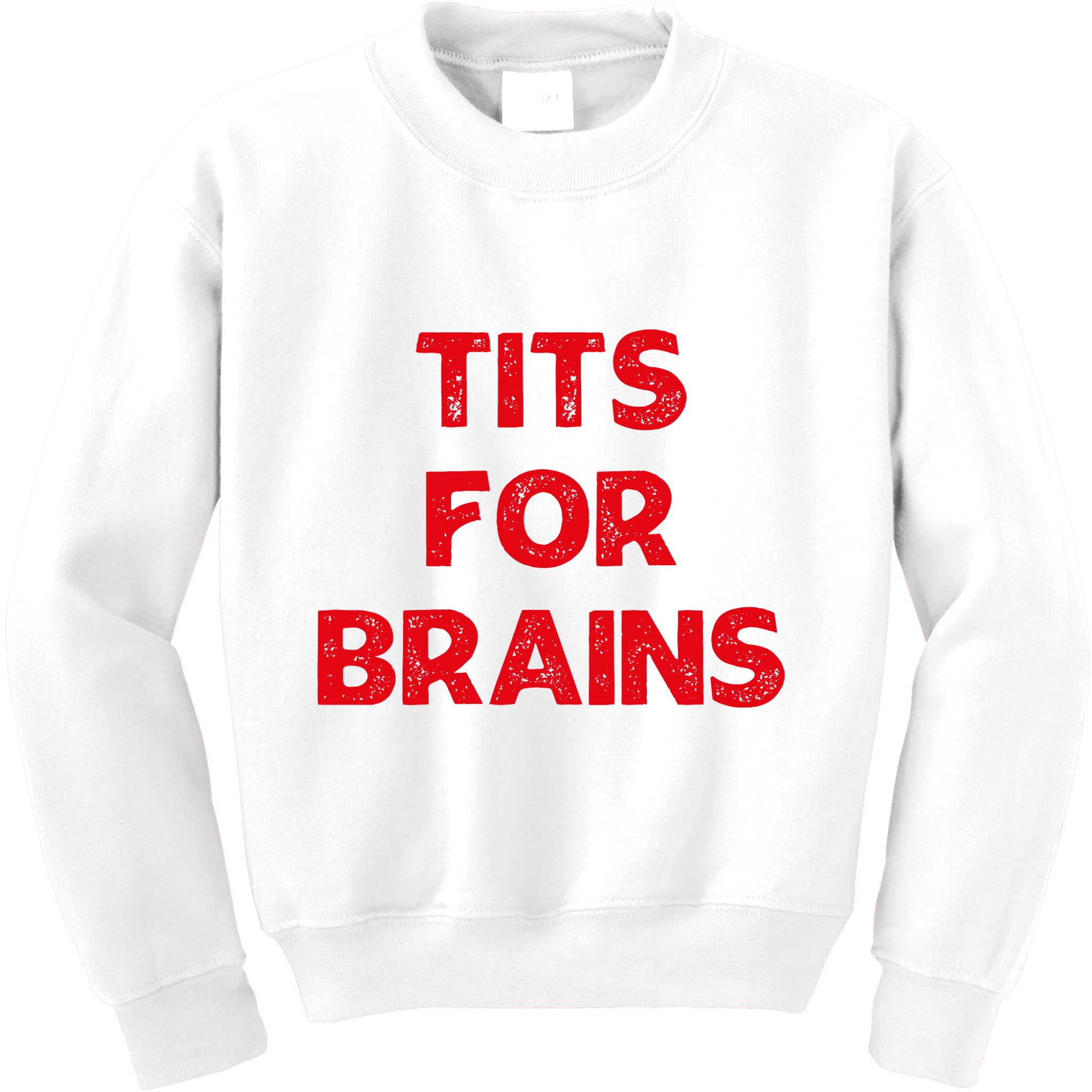 Tits For Brains Funny Feminist Quote Women Rights Equality Kids Sweatshirt