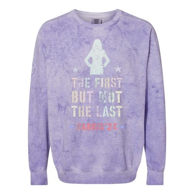 The First But Not The Last Kamala Harris Walz Yes She Can Colorblast Crewneck Sweatshirt