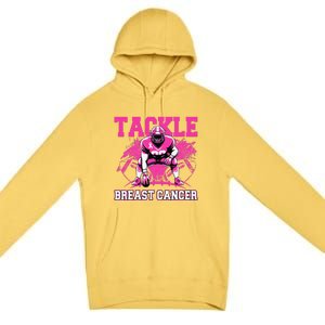 Tackle Football Breast Cancer Awareness Pin.K Ribbon Women Premium Pullover Hoodie