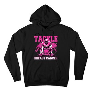 Tackle Football Breast Cancer Awareness Pin.K Ribbon Women Hoodie