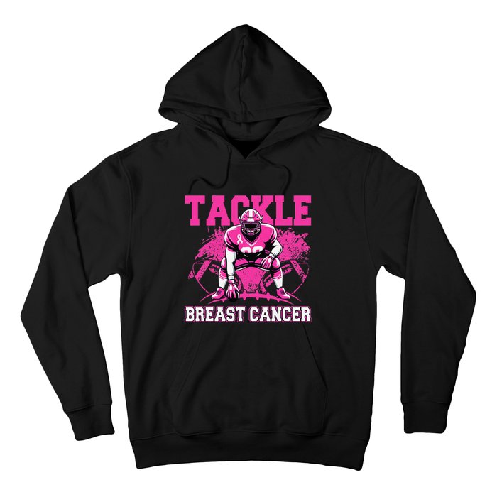 Tackle Football Breast Cancer Awareness Pin.K Ribbon Women Hoodie