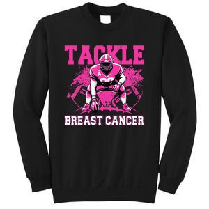 Tackle Football Breast Cancer Awareness Pin.K Ribbon Women Sweatshirt