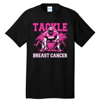 Tackle Football Breast Cancer Awareness Pin.K Ribbon Women Tall T-Shirt