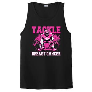 Tackle Football Breast Cancer Awareness Pin.K Ribbon Women PosiCharge Competitor Tank