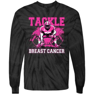 Tackle Football Breast Cancer Awareness Pin.K Ribbon Women Tie-Dye Long Sleeve Shirt