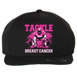 Tackle Football Breast Cancer Awareness Pin.K Ribbon Women Wool Snapback Cap