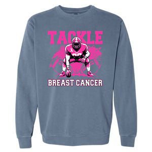 Tackle Football Breast Cancer Awareness Pin.K Ribbon Women Garment-Dyed Sweatshirt