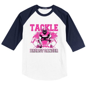 Tackle Football Breast Cancer Awareness Pin.K Ribbon Women Baseball Sleeve Shirt