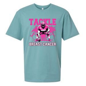 Tackle Football Breast Cancer Awareness Pin.K Ribbon Women Sueded Cloud Jersey T-Shirt