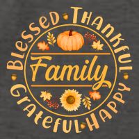 Thanksgiving Family Blessed Thankful Grateful Happy Emblem Vector Backpack