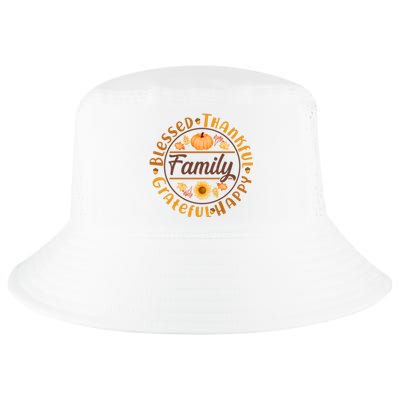 Thanksgiving Family Blessed Thankful Grateful Happy Emblem Cool Comfort Performance Bucket Hat