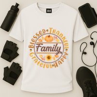 Thanksgiving Family Blessed Thankful Grateful Happy Emblem Performance Shirt