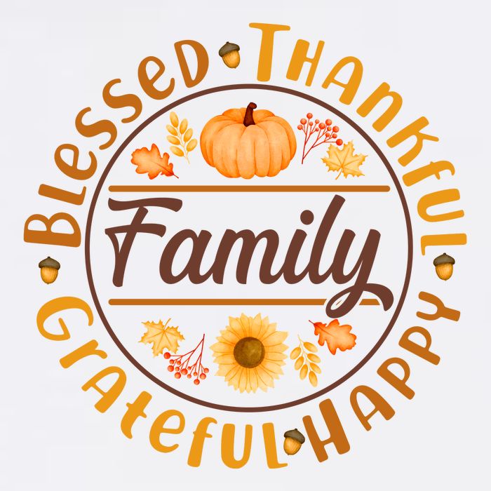 Thanksgiving Family Blessed Thankful Grateful Happy Emblem Performance Shirt
