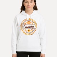 Thanksgiving Family Blessed Thankful Grateful Happy Emblem Hoodie
