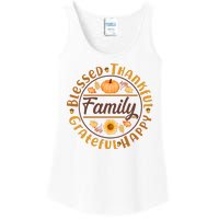 Thanksgiving Family Blessed Thankful Grateful Happy Emblem Ladies Essential Tank