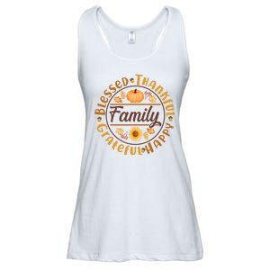 Thanksgiving Family Blessed Thankful Grateful Happy Emblem Ladies Essential Flowy Tank