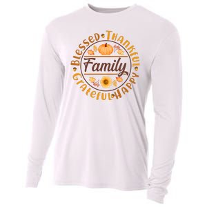 Thanksgiving Family Blessed Thankful Grateful Happy Emblem Cooling Performance Long Sleeve Crew