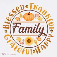 Thanksgiving Family Blessed Thankful Grateful Happy Emblem Baby Bodysuit